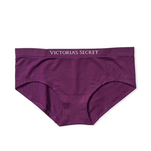 Victoria's Secret Bare Seamless Hiphugger Panty Dark Raspberry Medium NEW - Picture 4 of 5